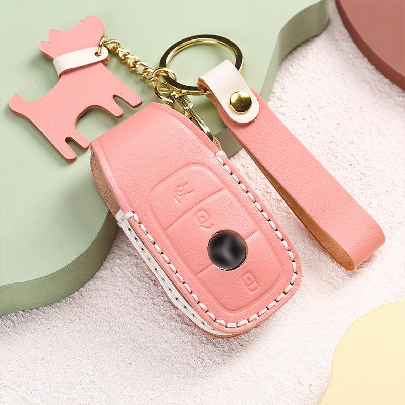 适用于奔驰a200l钥匙套e300l扣c260l壳glc300l/gla200真皮包glb女