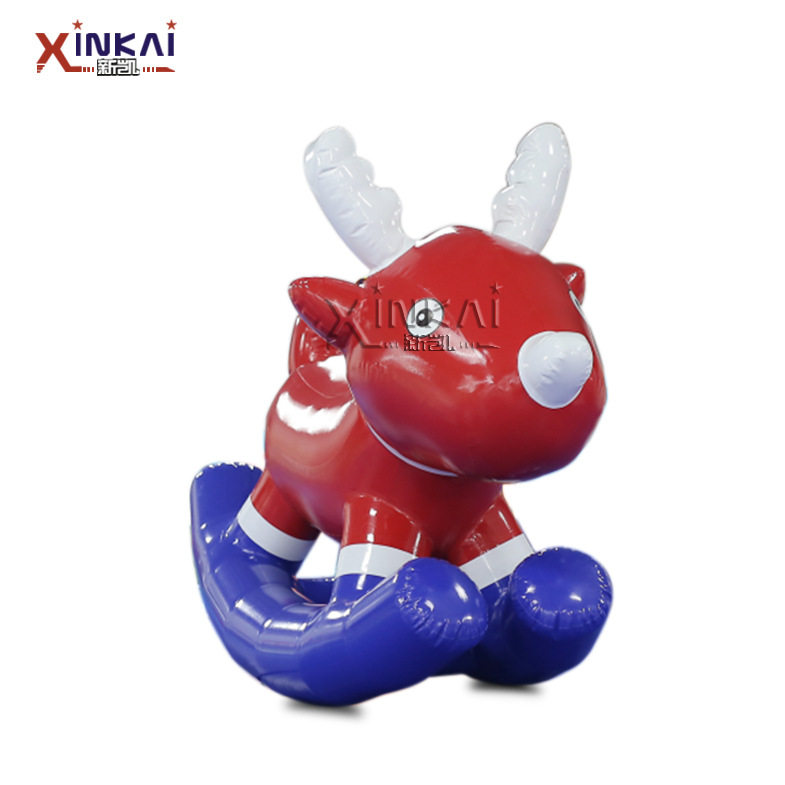 幼儿玩具充气小鹿摇摇马 儿童游乐设备闭气摇马 水上卡通闭气公仔