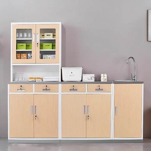 医院西药柜木纹转印处置台药店药房诊所操作台配药柜门诊药品柜子