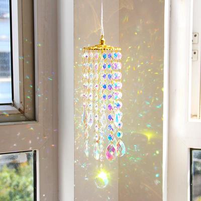suncatcher水晶风铃客厅墙壁灯串装饰炫彩风铃户外花园挂饰
