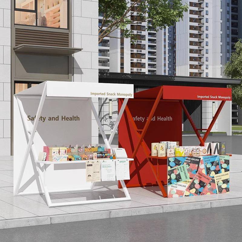 网红集市折叠摊位架商业街展示架美食饮品小推车流动售卖车小吃摊