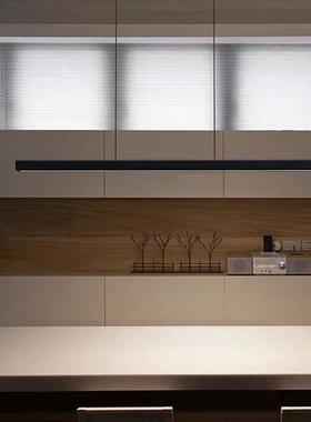 设计师长条极简餐厅吊灯北欧吧台办公室现代简约创意一字led灯具