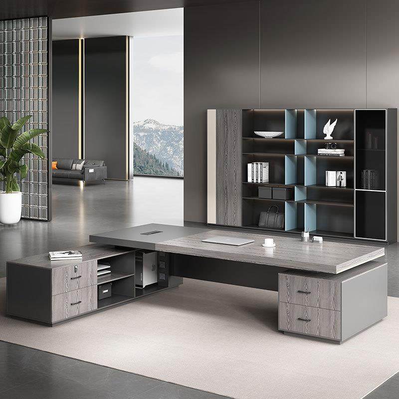 条纹办公室大班台办公简约新中式班台书柜连体大班台,基础建材,脚轮/万向轮,淘宝优惠券,粉丝福利购,淘宝优惠卷