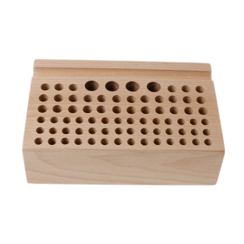 木制多孔工具台皮革工具架多孔木制工具台皮艺工具菱斩架76孔