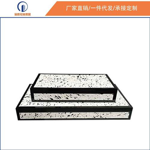 现代简约创意斑点马毛首饰盒样板房客厅软装饰品卧室衣帽间收纳盒