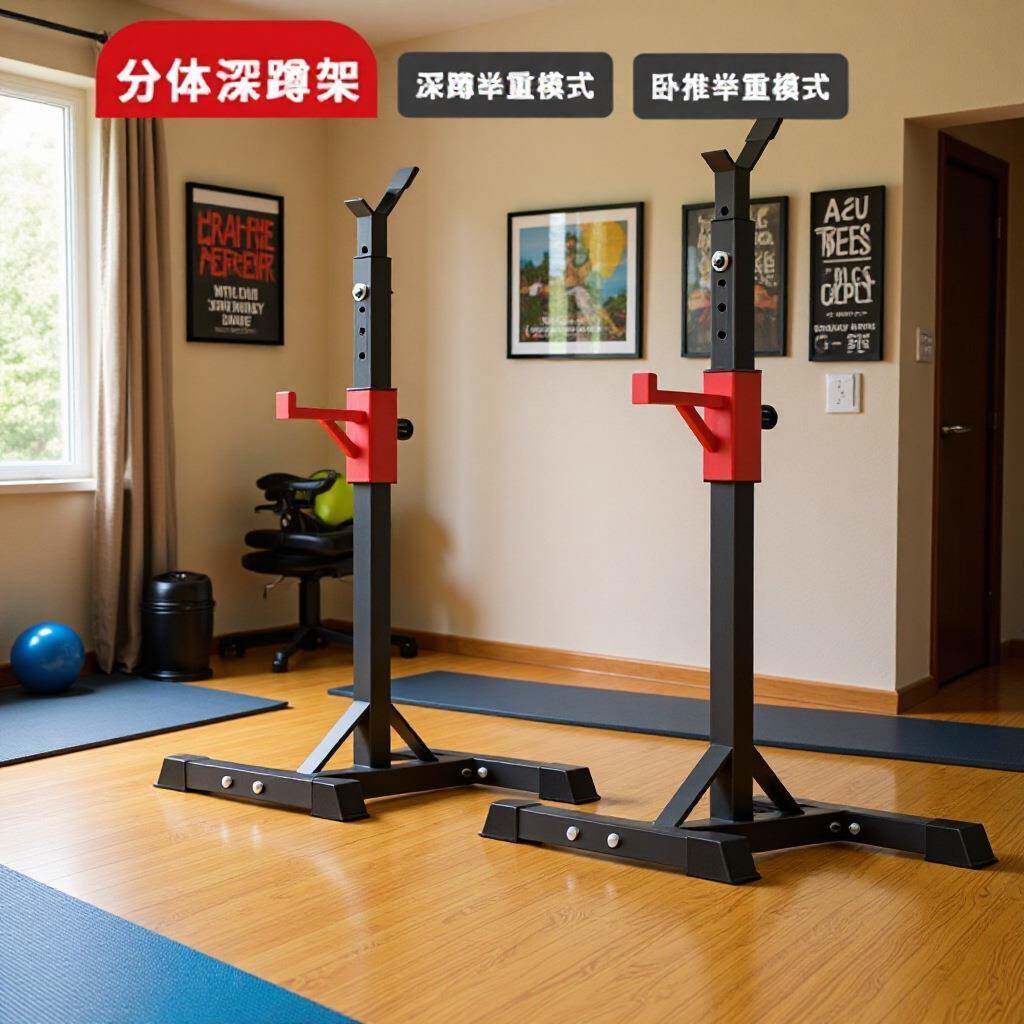 杠铃架分体深蹲架家用健身器材卧推架多功能可调节家用深蹲架稳定