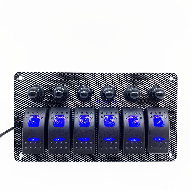 船型翘板开关汽车房车船舶开关带过载面板LED双灯摇臂开关