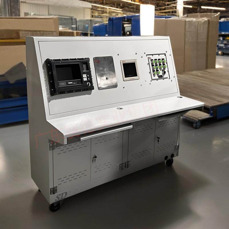 嵌入式斜面控制柜PLC触摸屏电柜电气操作台综合测试柜设备仪表柜