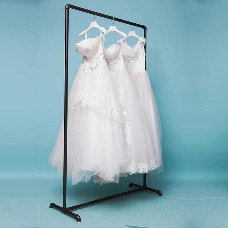 ft服装展示架水管挂衣架铁水管落地架服装店龙门架复古铁艺单杠批