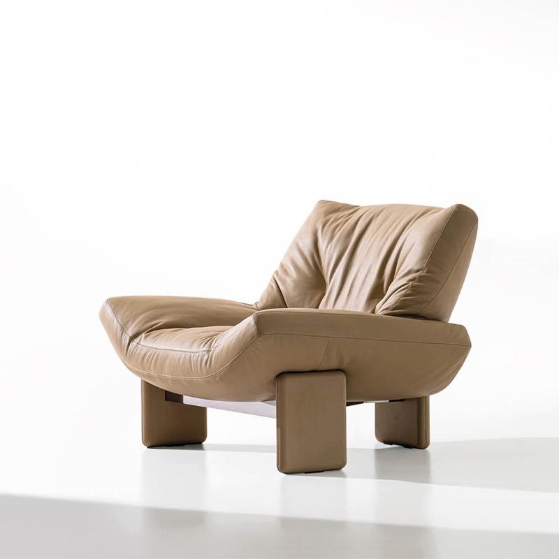 意式轻奢单人沙发椅北欧实木极简设计师客厅阳台样板间接待休闲椅