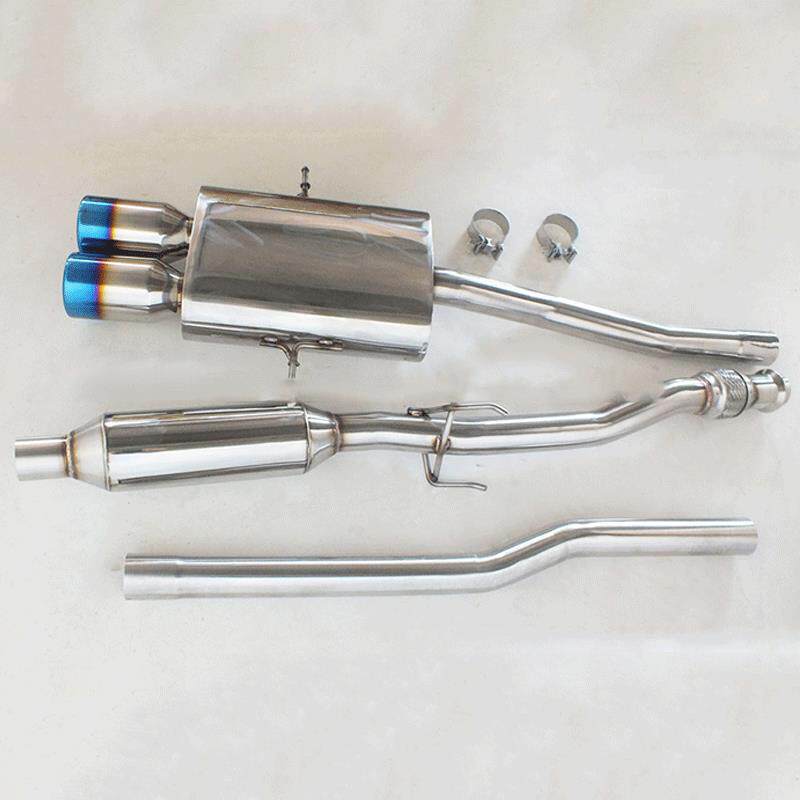 工厂 前中后段排气管 双出烤蓝消声器尾喉 全段不锈钢排气管