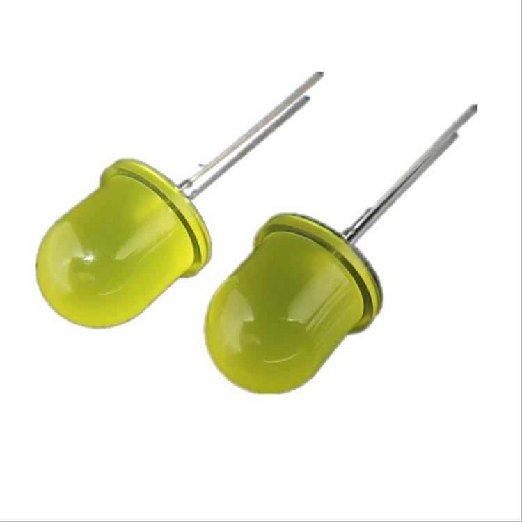 10mm绿发绿小支架直插led发光二极管指示灯F10圆头灯珠0.2w