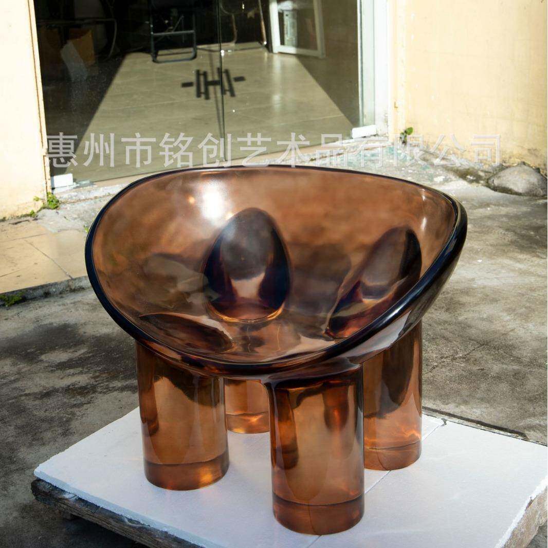 铂晶透明树脂升降凳子水晶亚克力设计师椅客餐厅吧台家用休闲椅子