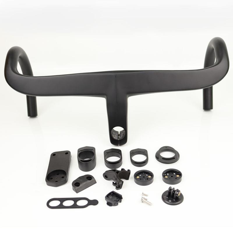 供应全碳纤维公路自行车弯把牛角一体弯把带码表架自行车配件