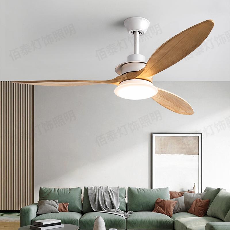 新款实木风扇灯日式小清新家用室内餐厅吊扇灯遥控ceilingfan