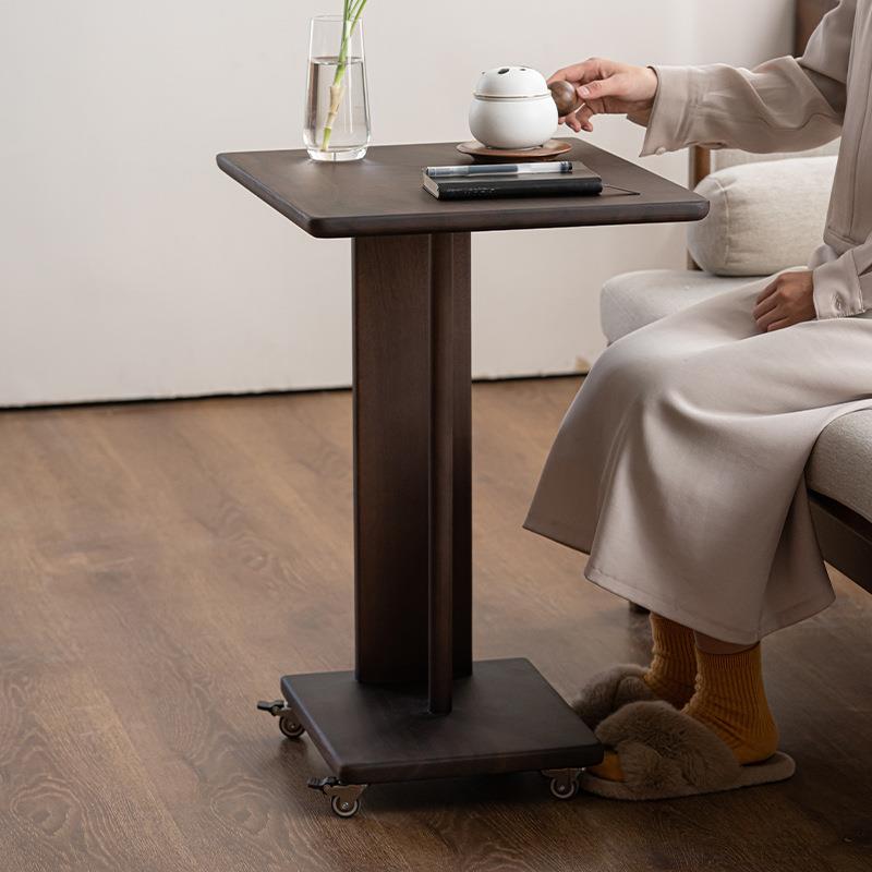胡桃木可移动边柜边几沙发角几简约家用置物架阳台泡茶小茶桌子