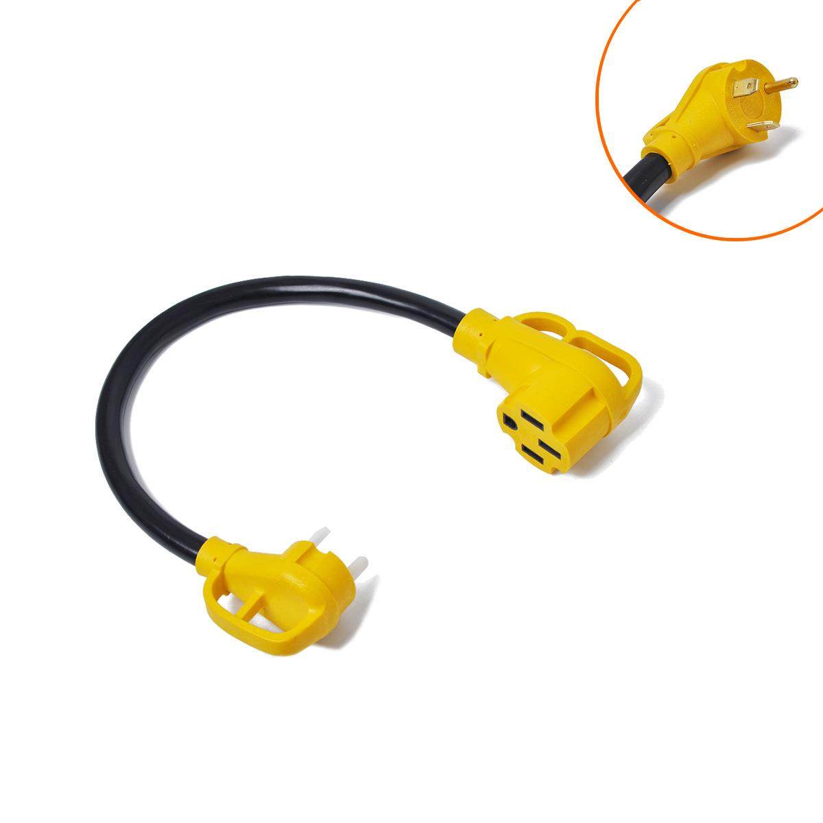 汽车配件房车游艇电源转换头 30A公转50A母 125V黄色转接线,3C数码配件,USB灯,淘宝优惠券,粉丝福利购,淘宝优惠卷