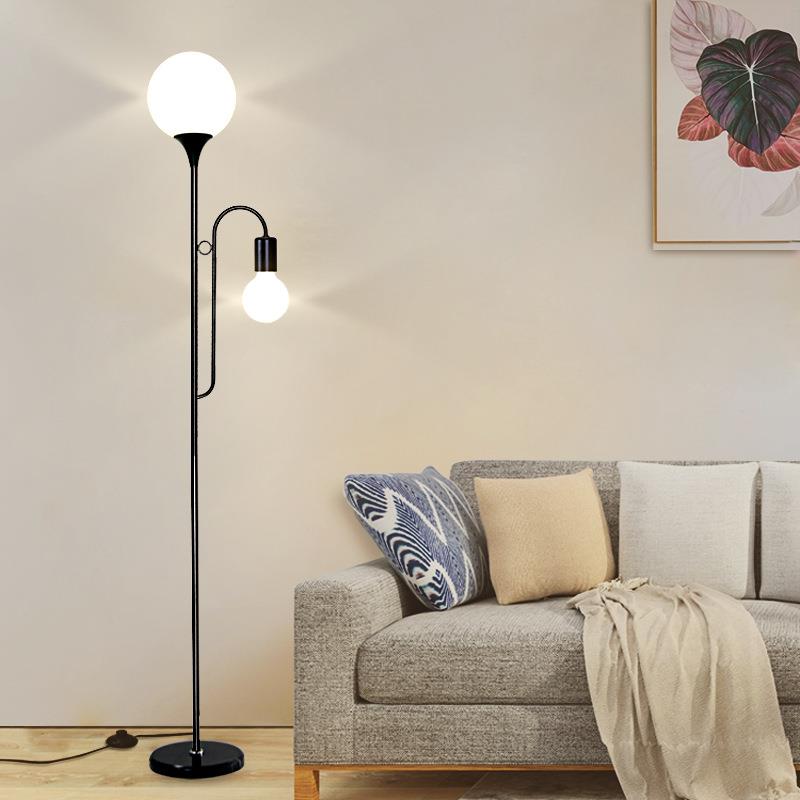落地灯现代简约LED护眼玻璃灯遥控创意北欧客厅卧室书房立式台灯