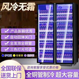 网红酒水冷藏展示柜保鲜柜双门啤酒柜饭店超市冰柜饮料柜立式商用