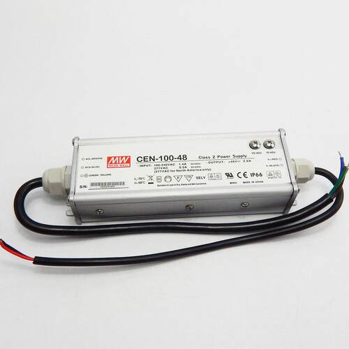 现货明纬CEN-60-48单组输出开关电源60W/48V/1.25APFC防水LED照明