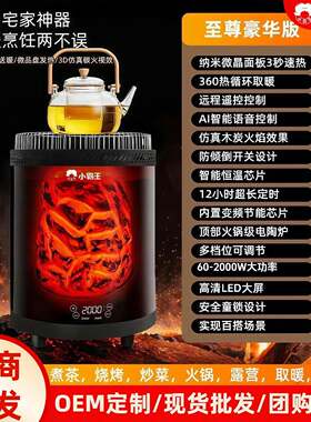 小霸王围炉取暖器家用多功能煮茶烧烤电暖炉大面积制热小太阳