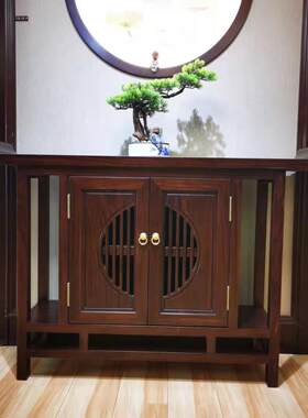 新中式玄关柜实木卯榫工艺匠心制作手工打磨家具配置玄关柜