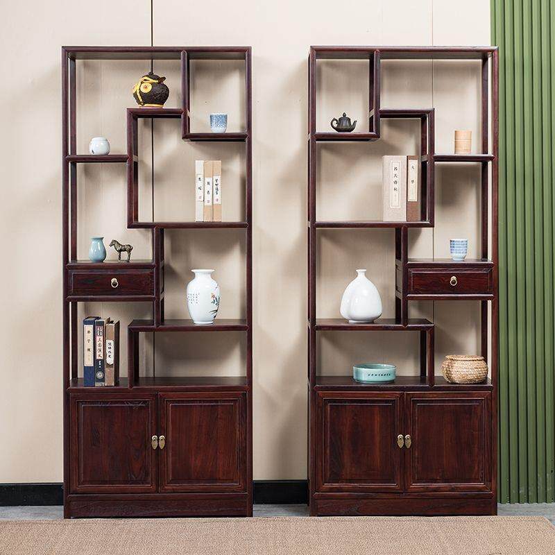 新中式实木小博古架现代简约置物架茶室收纳展示柜客厅隔断多宝阁