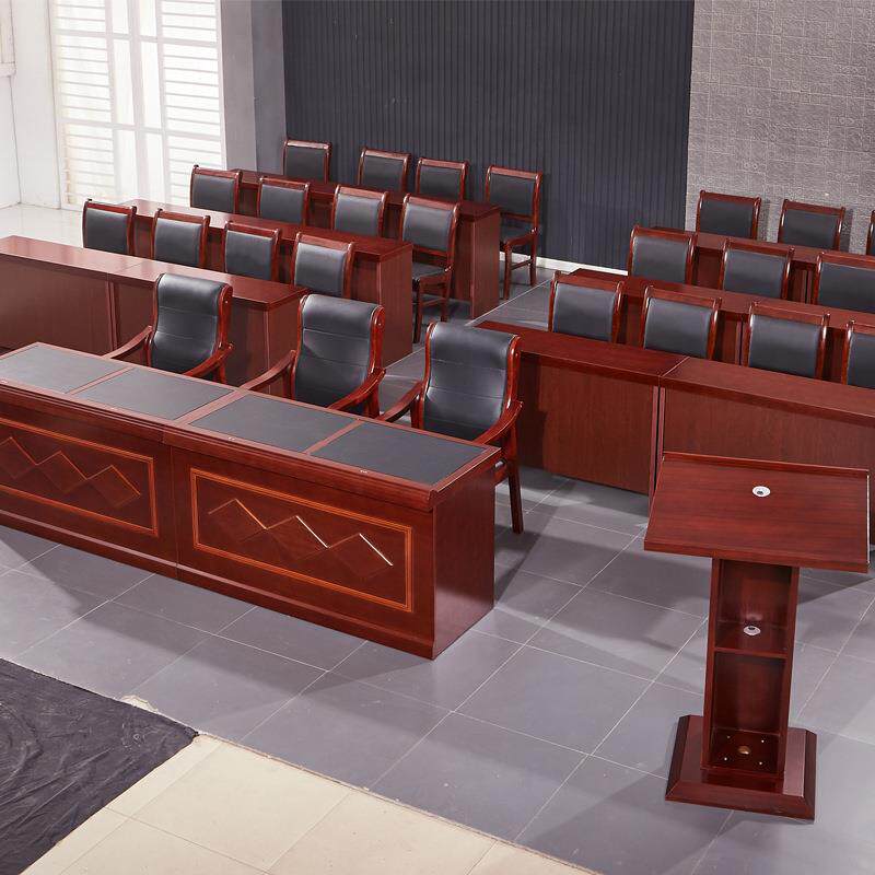 供应现代简约油漆密度板贴木皮双人三人条形会议桌自由组合