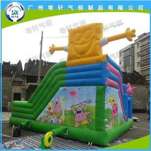 黄色海绵宝宝加长加厚幼儿园亲子玩具充气空气拱门开业卡通活动棒