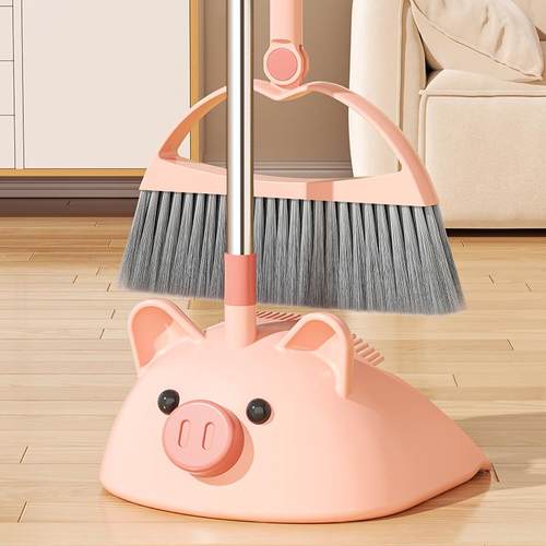 天台华莲小猪扫把2024新款簸箕套装家用儿童小扫帚组合懒人扫地毛