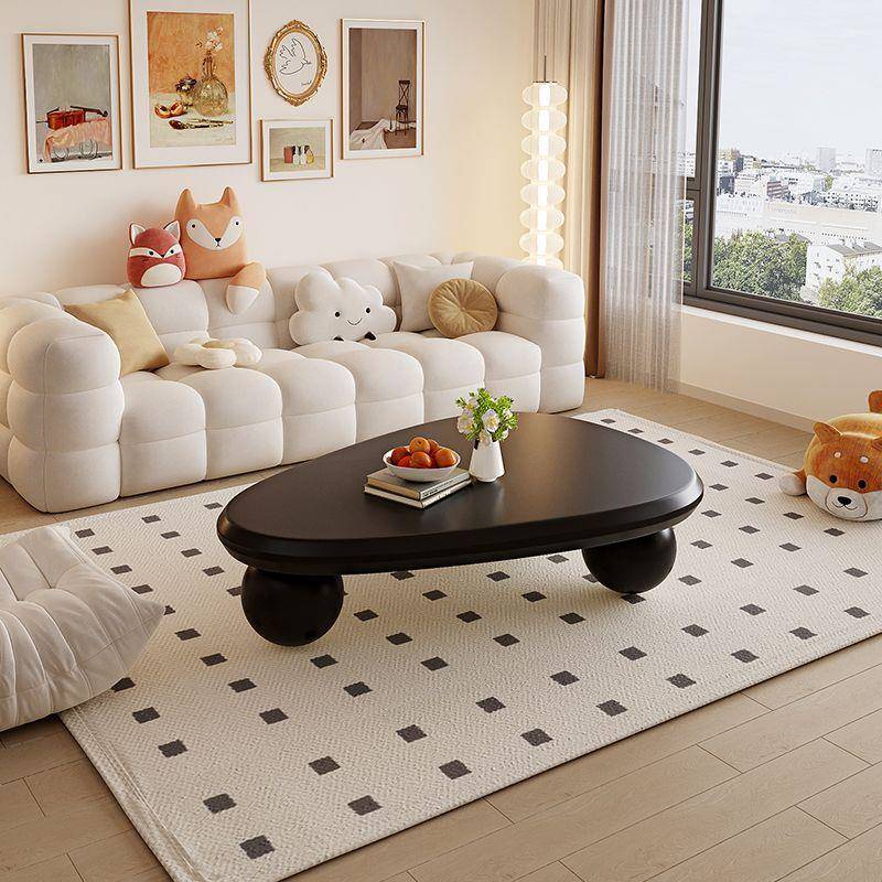 奶油风法式芭蕉叶异形茶几家居创意简约高级感小户型现代客厅桌子