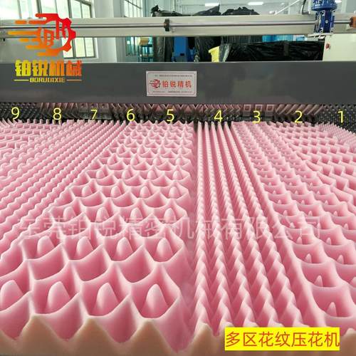 东莞铂锐菱形花纹压花床垫海绵压波浪包装绵压鸡蛋槽异型花纹压