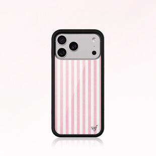 WF手机壳粉色条纹手机壳Pink Stripes适用苹果iPhone17/16/15/14/Pro/Max硬壳全包保护套防摔wf可爱少女