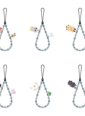 明星同款男团RIIZE手机链猫鹿狗恐龙水獭卡通可爱短款手机挂绳女