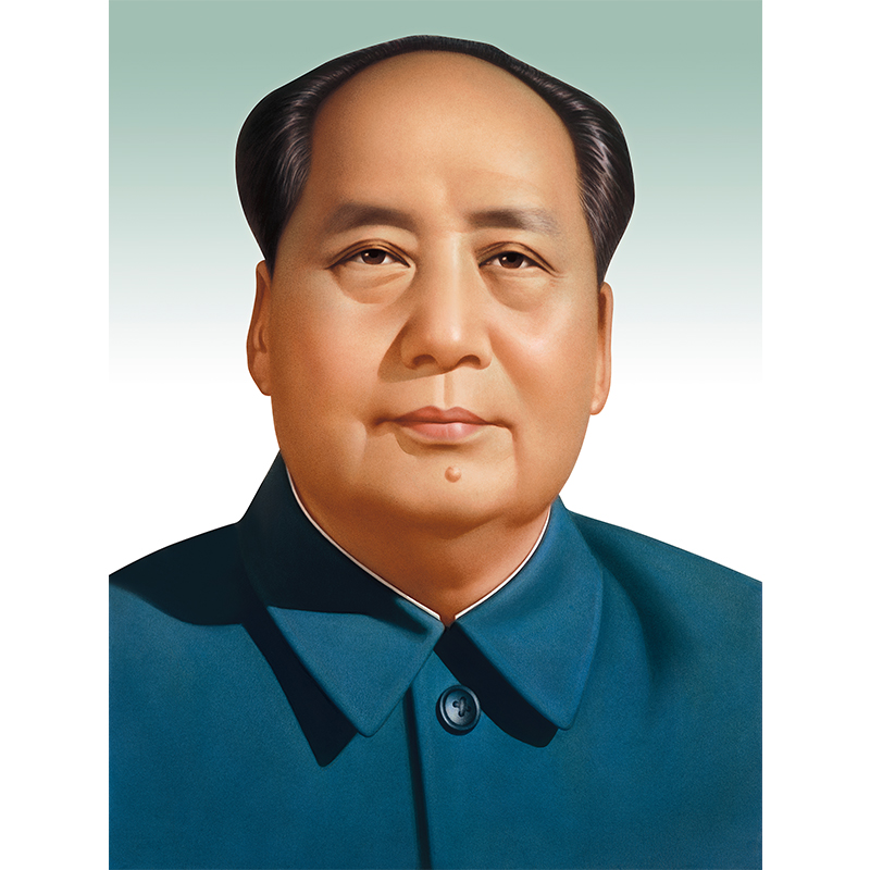 毛主席画像摆件客厅中堂挂像背胶壁画双耳海报挂画照片装饰画墙画图片