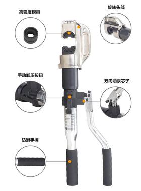 HT-12032整体铝合金液压压线钳液压钳16-400口42mm内置安全阀包邮