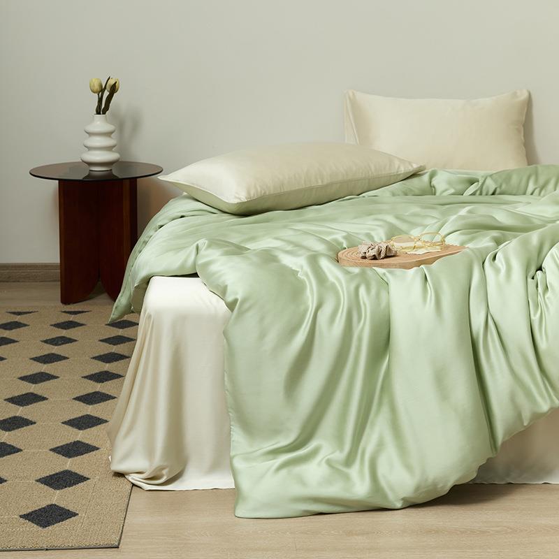A类被套单件纯色简约60支兰精天丝裸睡床单床笠冰丝轻奢床上用品