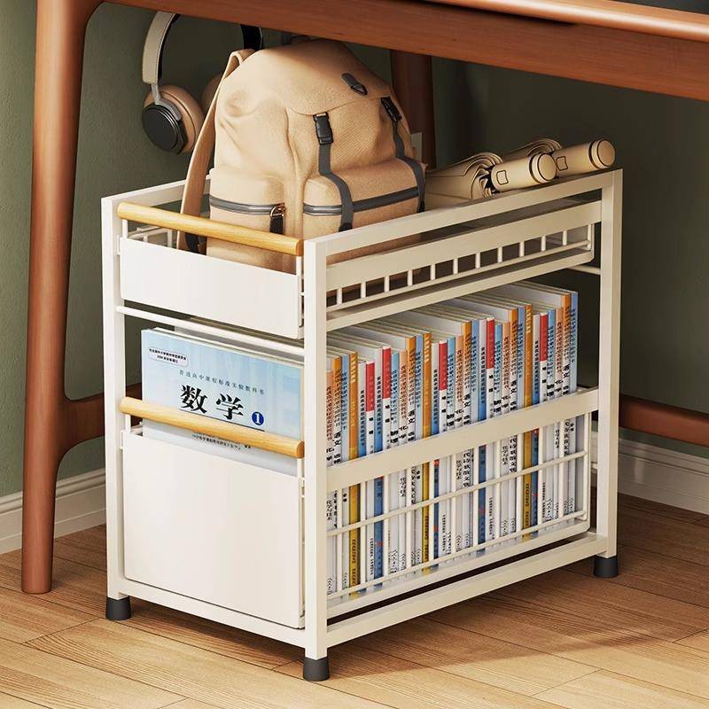 落地置物架书包整理架抽屉式分层储物柜子家用桌下双层放书包箱子