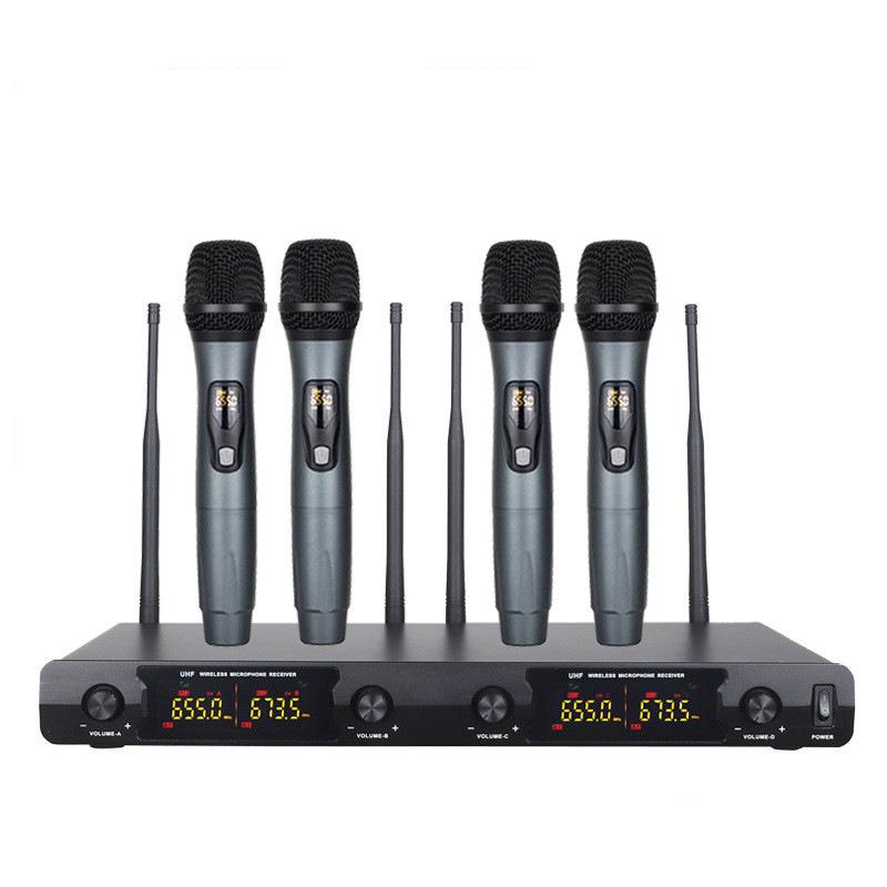 一拖四无线麦克风专业KTV演出家用k歌无线麦克风话筒U段