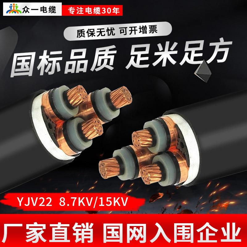 yjv228.7/15kv高压电缆3*120/150/185/240/300/400/500交联电缆线