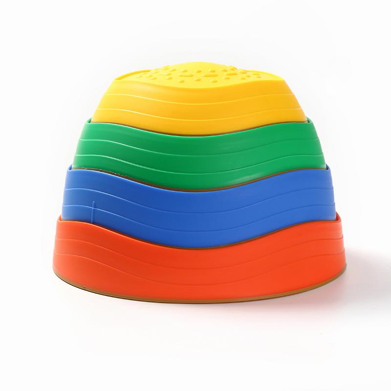 包边波浪过河石感统训练器材儿童平衡玩具幼儿园多彩独木桥踩踏石