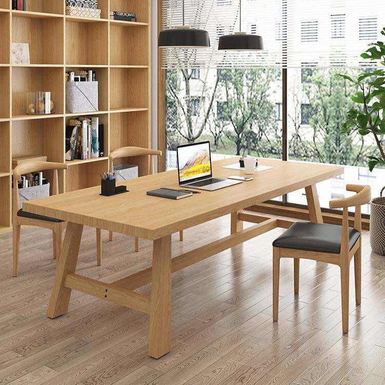 北欧书桌全实木客厅大长书桌家用长方形桌子简约长条桌双人学习桌