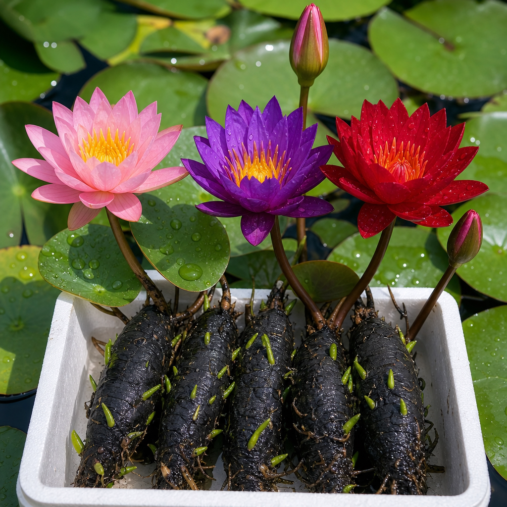 带芽睡莲根块水培四季盆栽