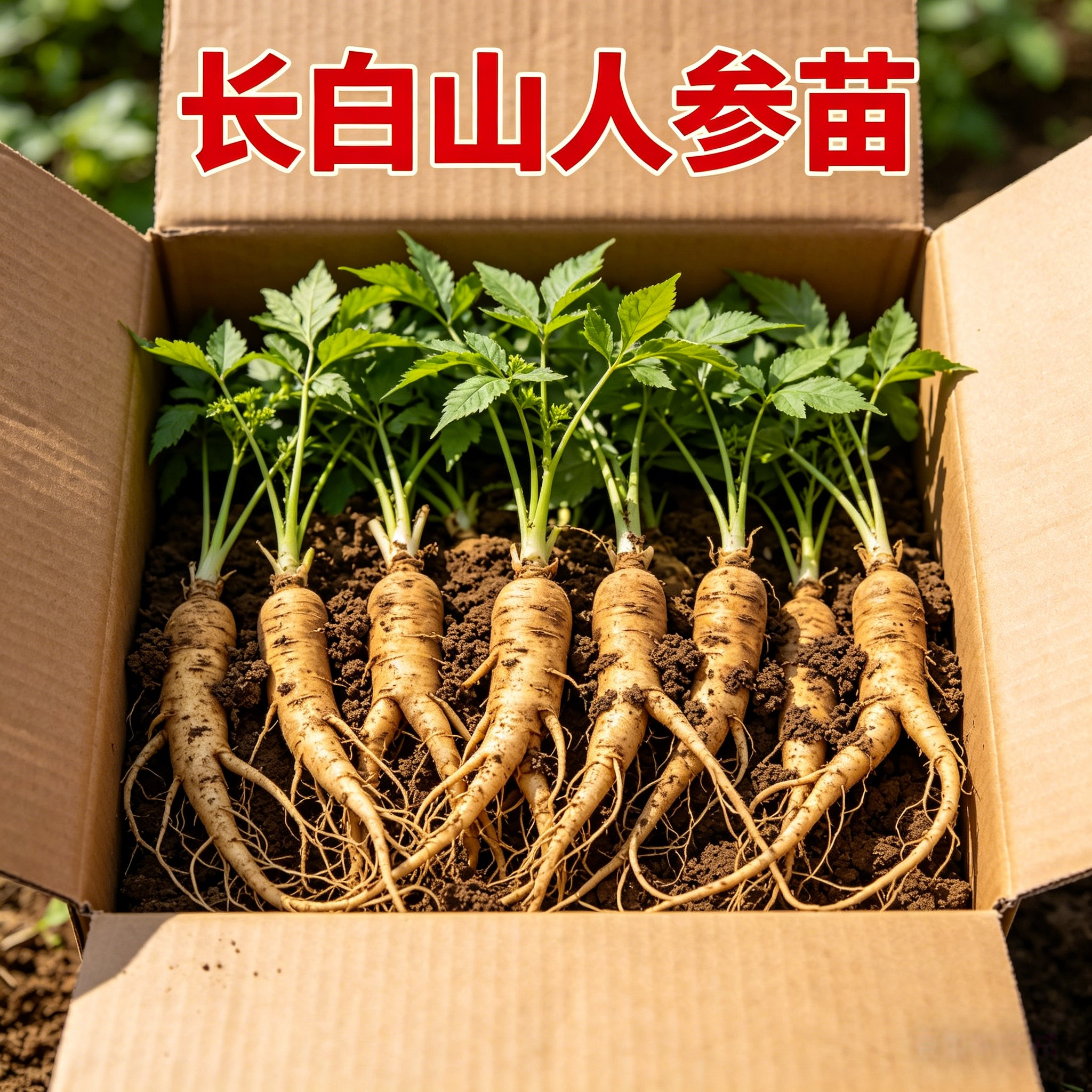 长白山人参活苗盆栽带土易活