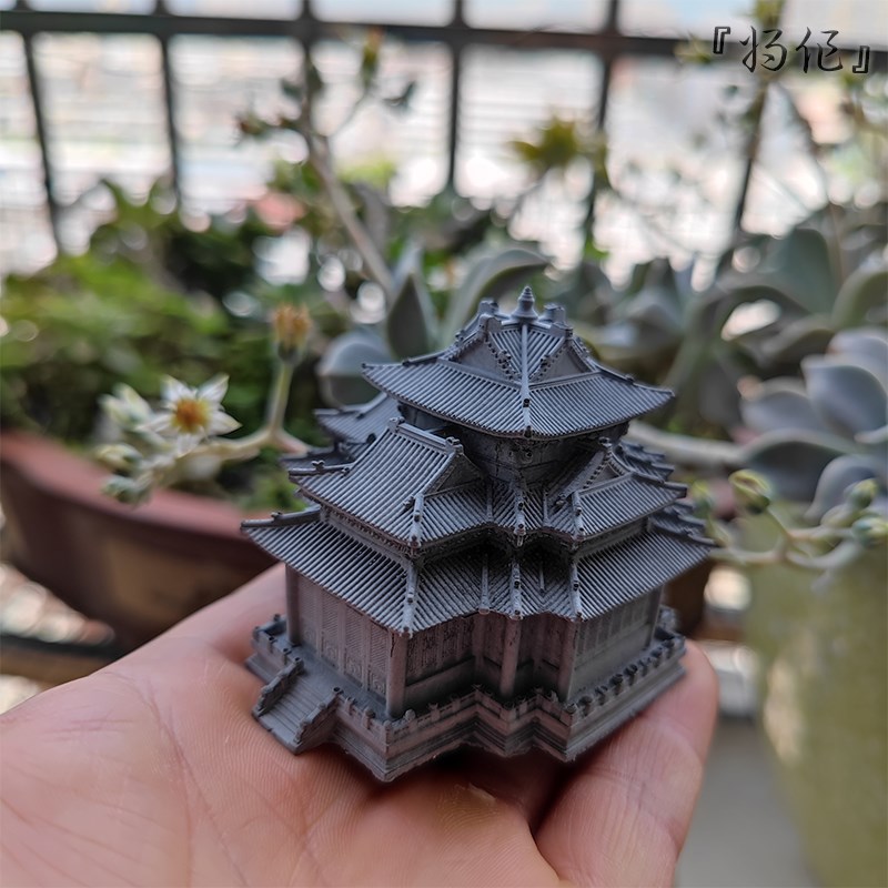 将作手造水泥摆件鱼缸造景故宫角楼国风古建筑送礼沙盘微景观