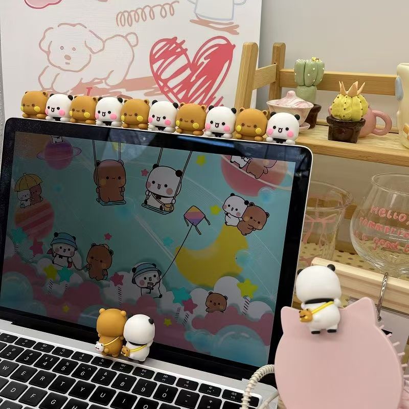 一二布布趴趴背贴显示屏玩偶公仔装饰手机电脑平板配件情侣礼物