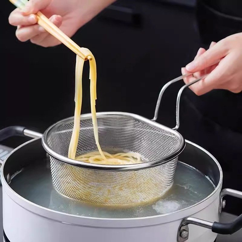 不锈钢漏勺滤网篮厨房捞粉煮面条油炸火锅烫粉沥水洗菜大过滤网筛