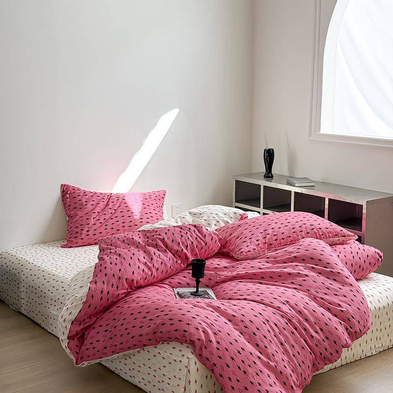 【折扣价】多巴胺彩色APT全棉双层纱四件套学生宿舍纯棉三件套裸