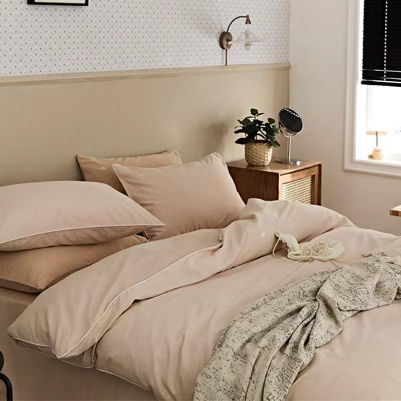 【折扣价】秋冬新款100支全棉长绒棉四件套刺绣加厚床单被套磨毛