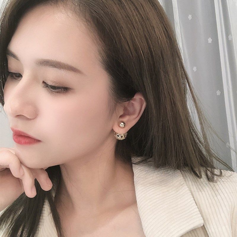 D迪家耳环2025新款日韩国气质高级感网红经典球形藤纹条镂空耳钉,饰品/流行首饰/时尚饰品新,耳钉,淘宝优惠券,粉丝福利购,淘宝优惠卷